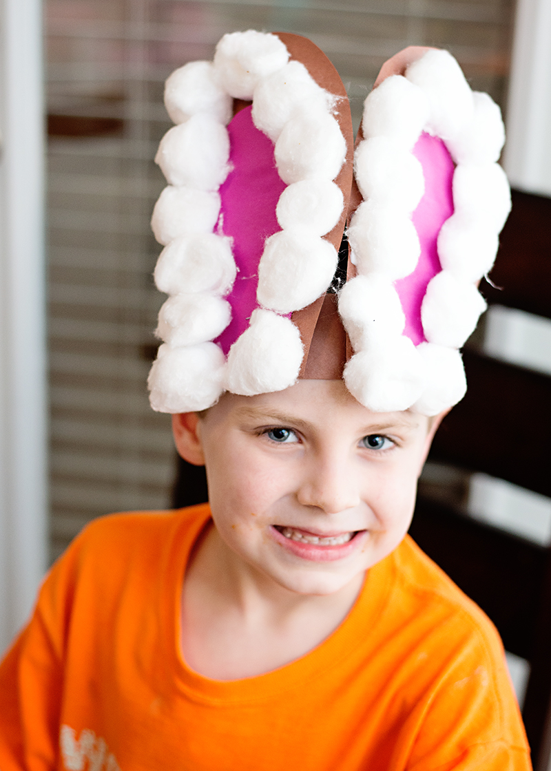 Fluffy Easter Bunny Ears Kid's Craft Project - A fun way to practice fine motor skills and to craft with your children!