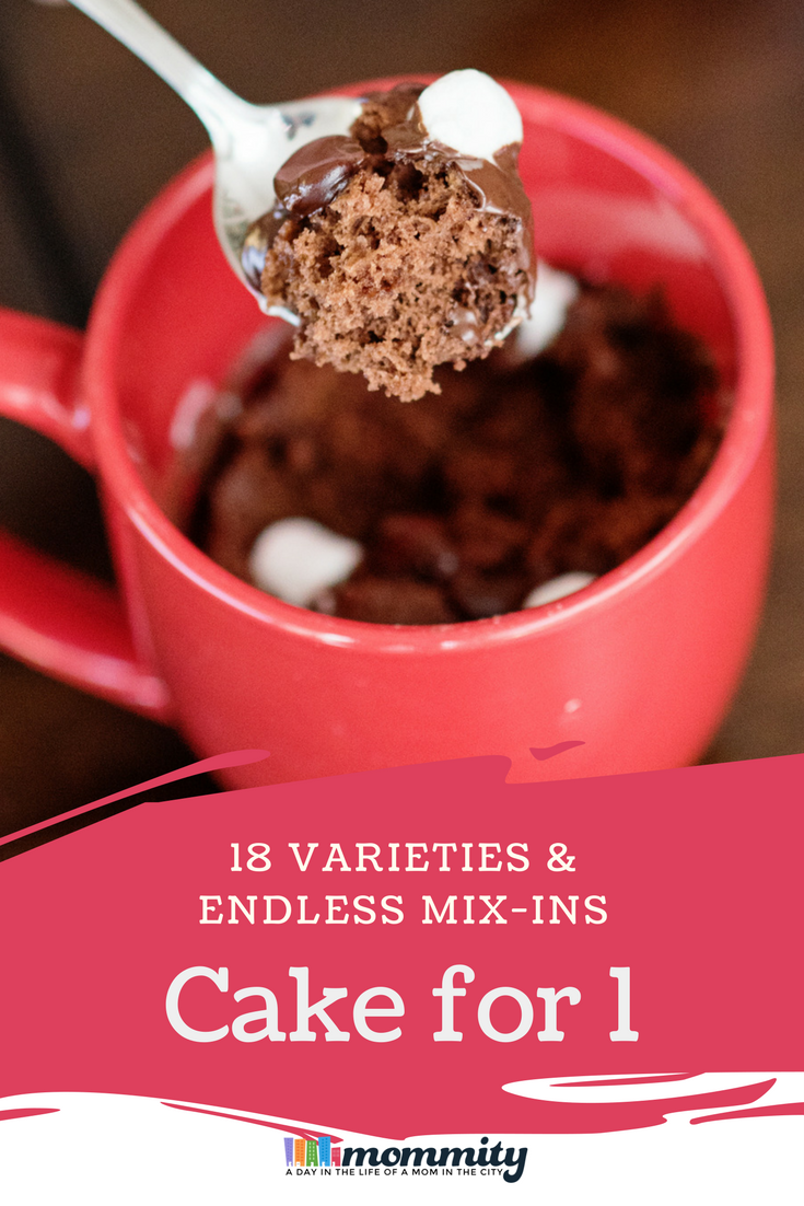 Decadent, creamy cake can be made in a coffee mug, in 18 different varieties with flavors for morning, afternoon or evening indulgence. Which mix-ins will you use in this perfect size for 1 cake mix?